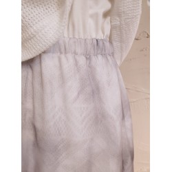 [自家款]紮染雪紡多層次假兩件連身裙